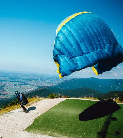paraglider takeoff